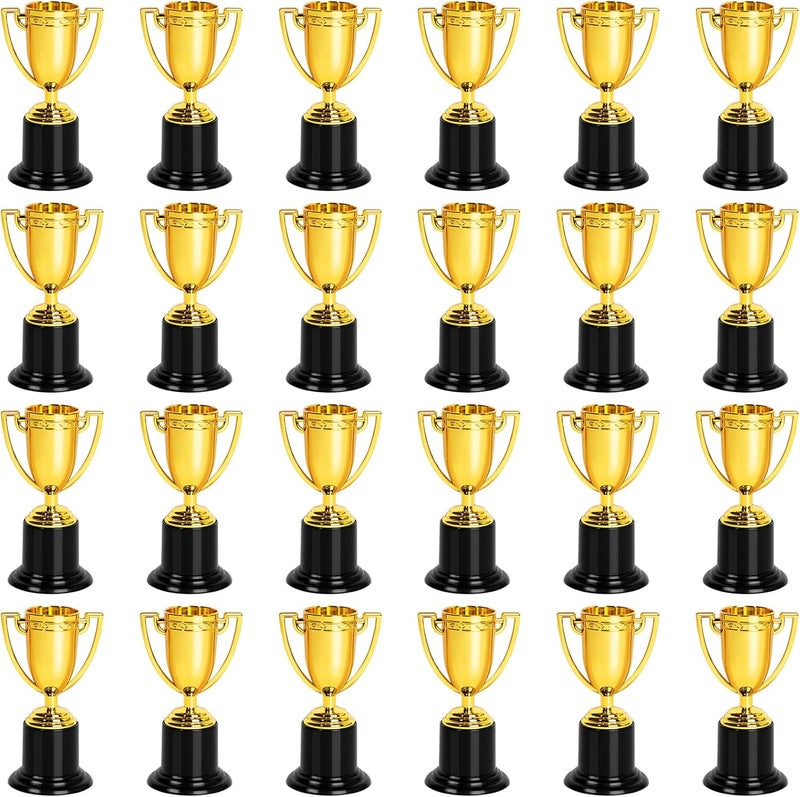 ZZYFGH Mini Trophies, 4 Inch Mini Gold Award Trophy Cup, Plastic Gold Award Trophy Cups, Golden Award Trophy Cups Set for Sports, Party Favors, Tournaments, Competitions - Image 1